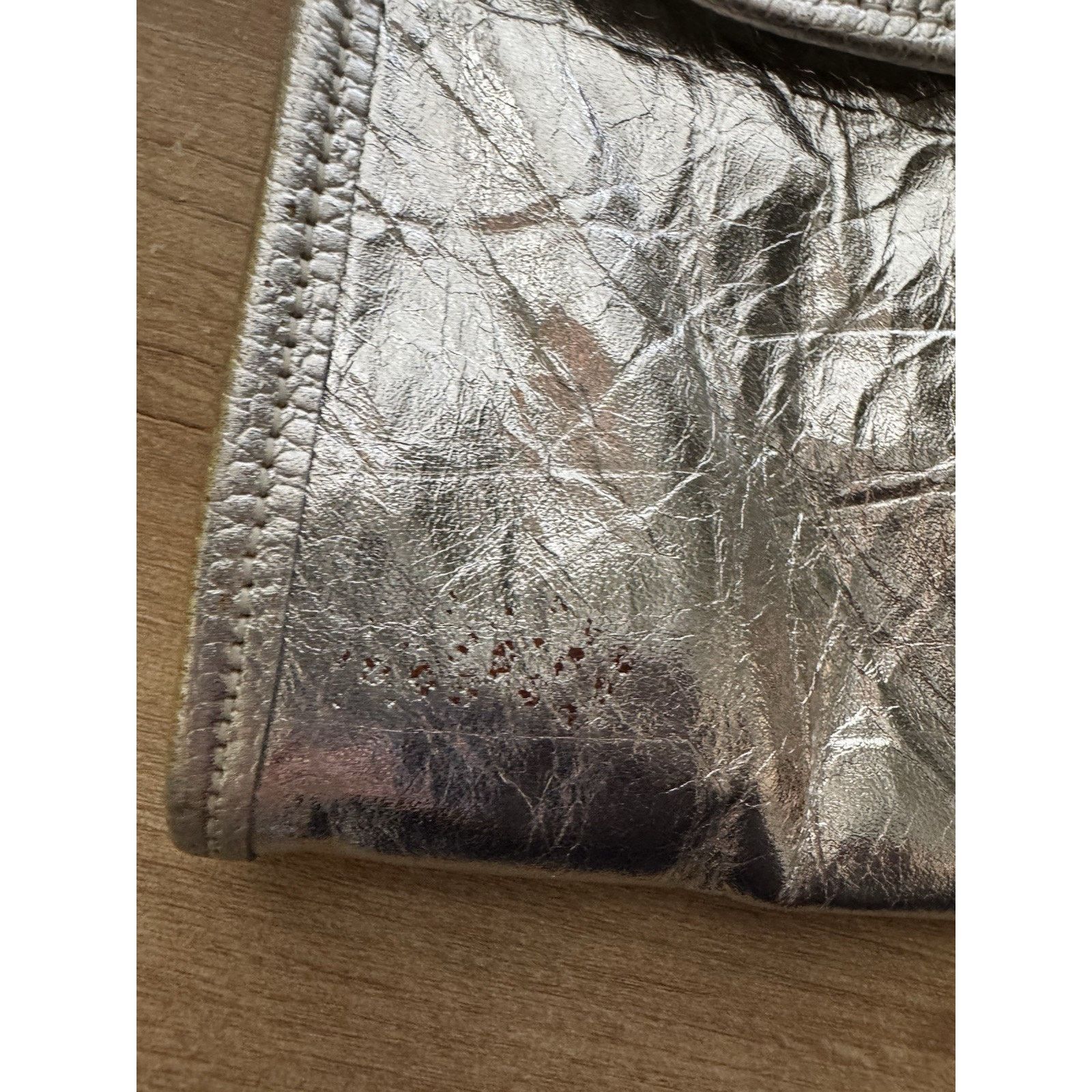 Vintage CARLOS FALCHI Silver Alligator Crocodile Extra Large Clutch Size ONE SIZE - 9 Thumbnail