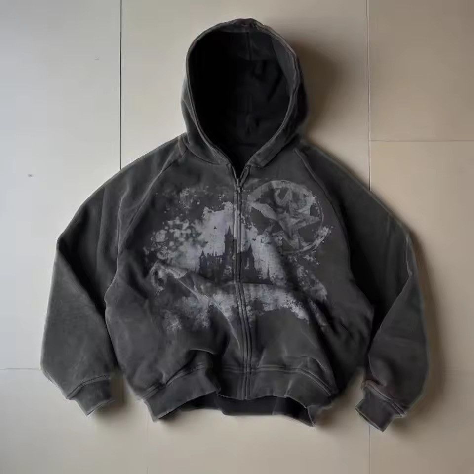 Japanese Brand Y2k Gothic Punk Style Printed Star Hoodie Size US XL / EU 56 / 4 - 4 Thumbnail