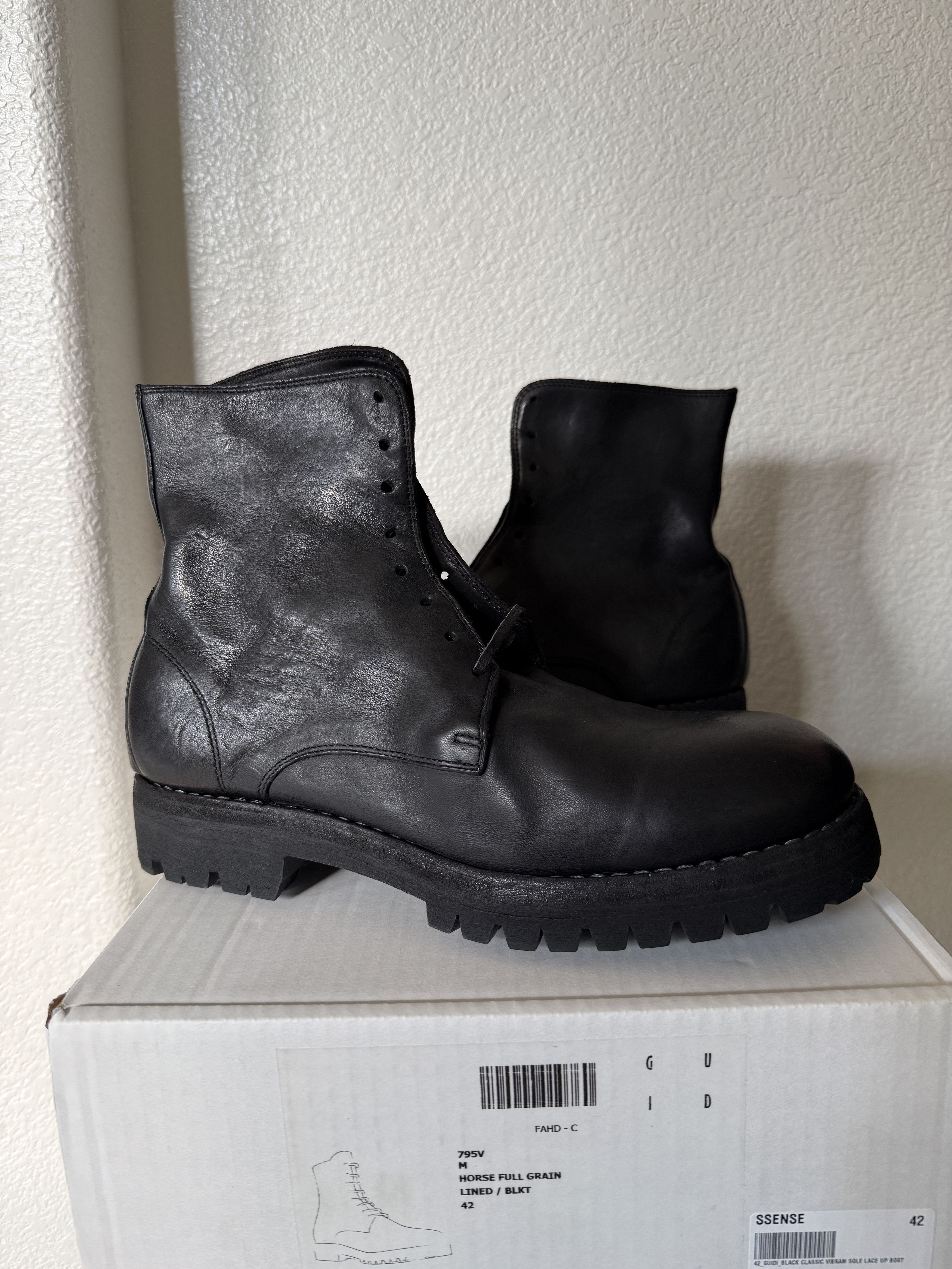 Guidi Guidi 795 Reverse Cordovan Laced Up Boots | Grailed