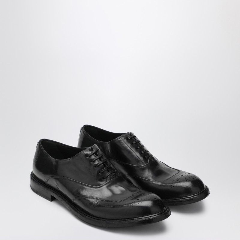 Dolce & Gabbana Dolce&Gabbana Washed Black Calfskin Lace-Up Shoe Size US 7.5 / EU 40-41 - 1 Thumbnail