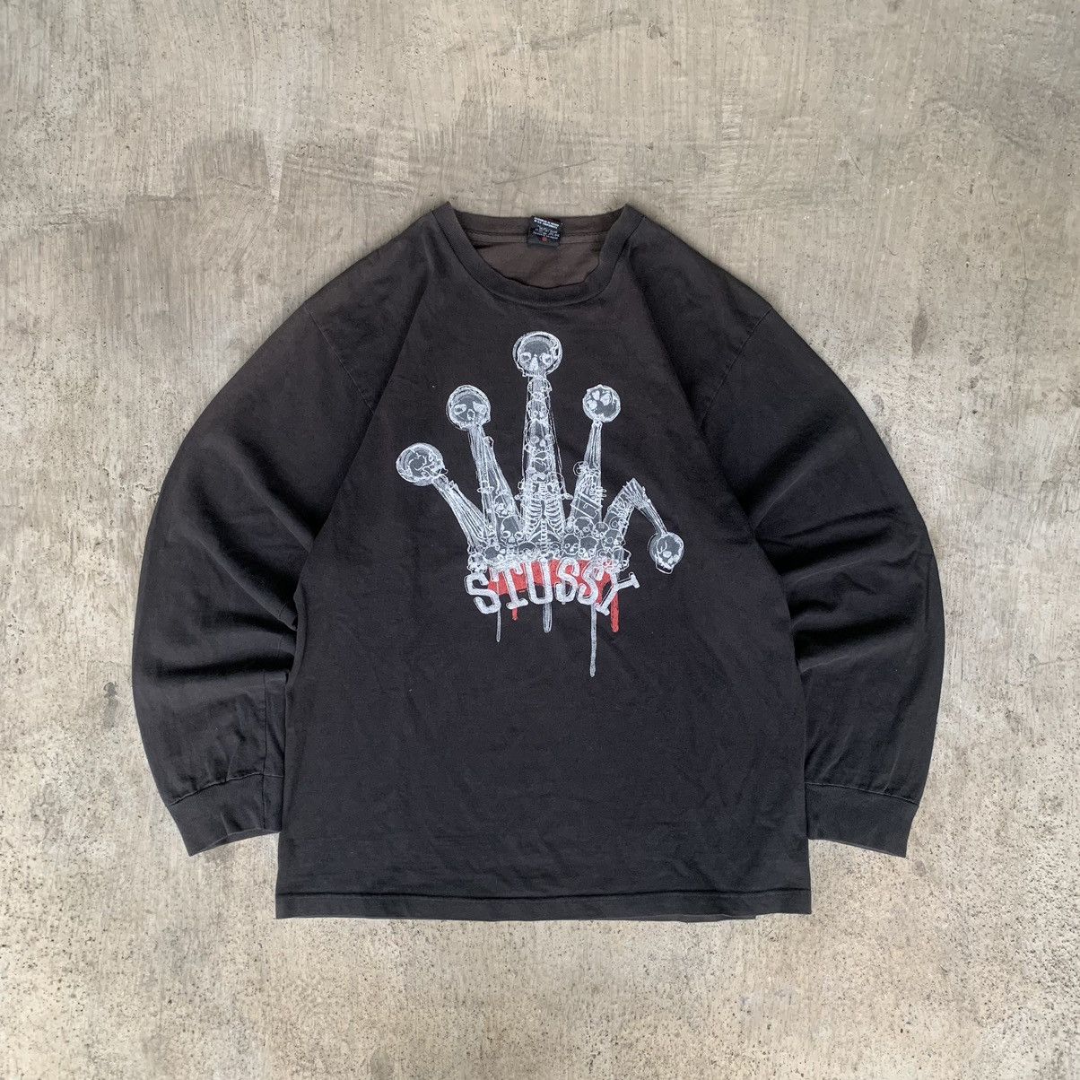 Stussy × Vintage Stussy early 00’s longshirt skullcrown front print Size US L / EU 52-54 / 3 - 1 Thumbnail