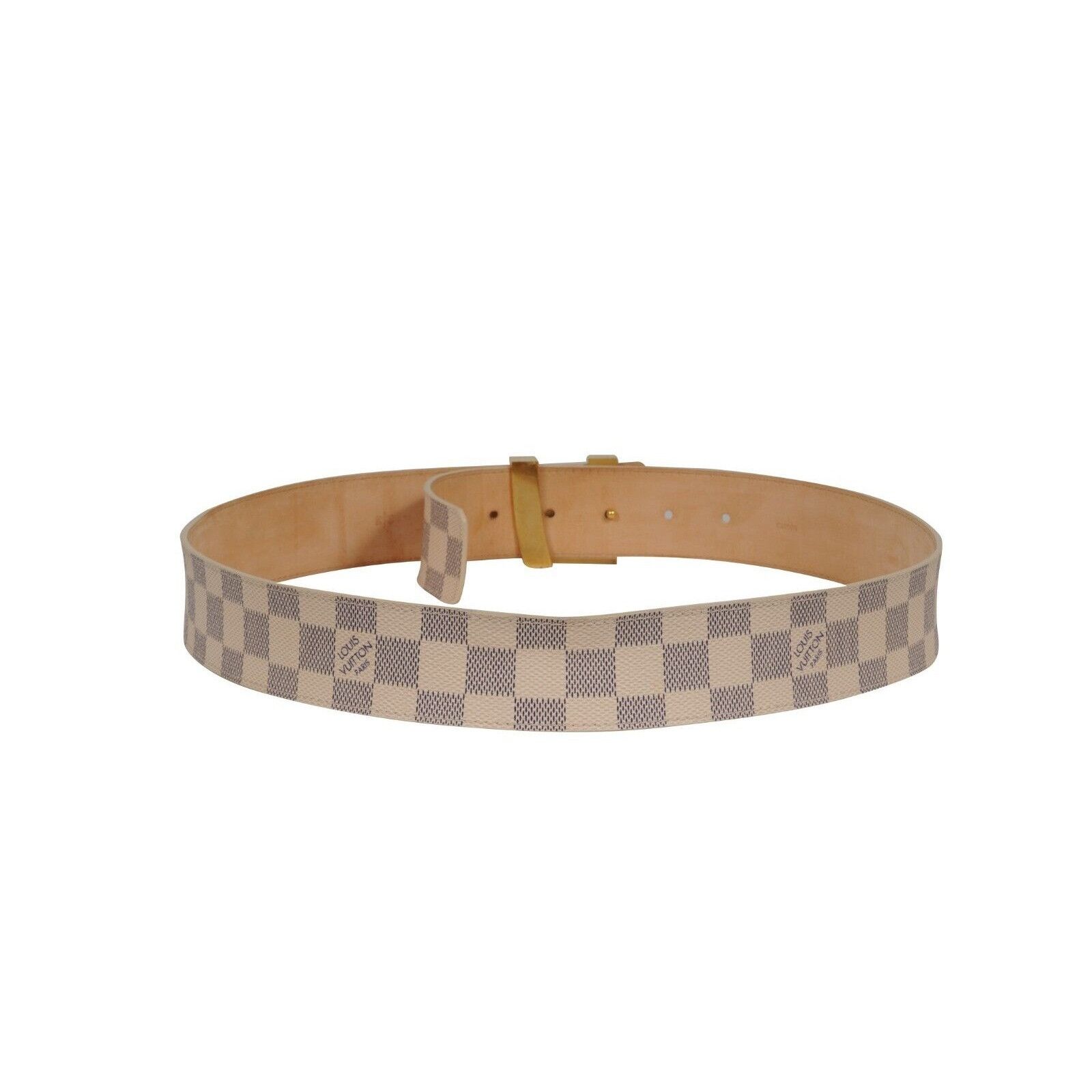 Louis Vuitton Damier Azur Initials Belt 40MM 90 36 Cream Size 36 - 6 Thumbnail