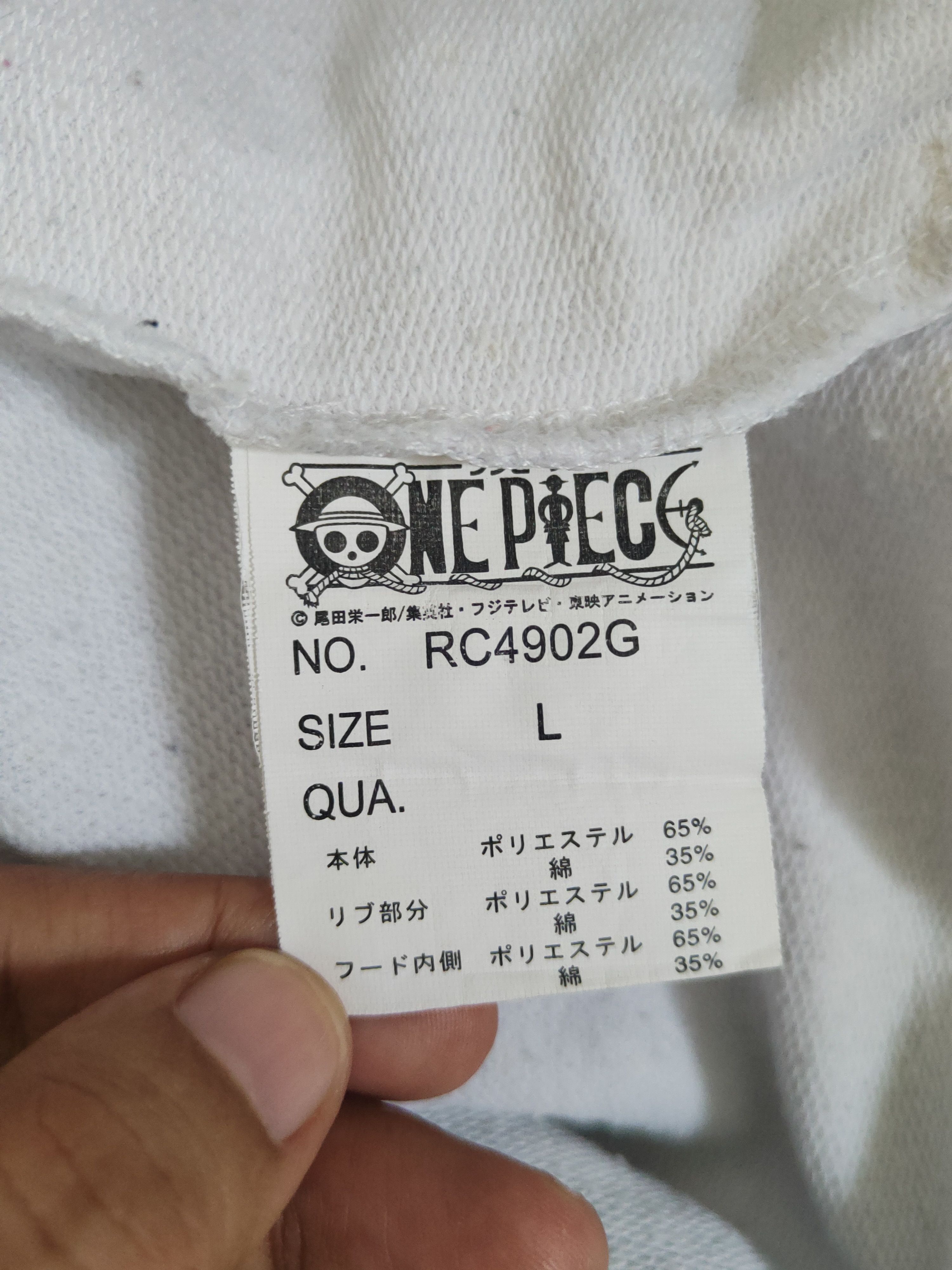 Anime DL One Piece White Zoro Hoodie Sweaters #2143 Size US L / EU 52-54 / 3 - 13 Thumbnail