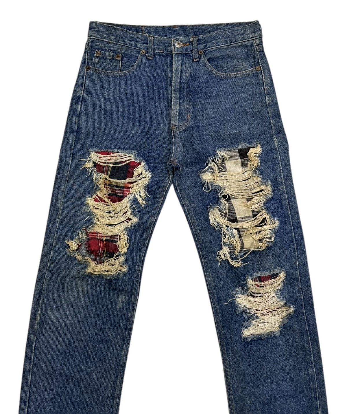 Levi's × Levi's Vintage Clothing × Vintage Vintage LEVIS 501 🇺🇸 PATCHWORK DISTRESSED DENIM JEANS Size US 30 / EU 46 - 5 Thumbnail