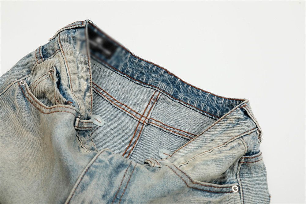 Japanese Brand × Jean Men's retro distressed straight casual heavy washed jeans Size US 32 / EU 48 - 5 Thumbnail