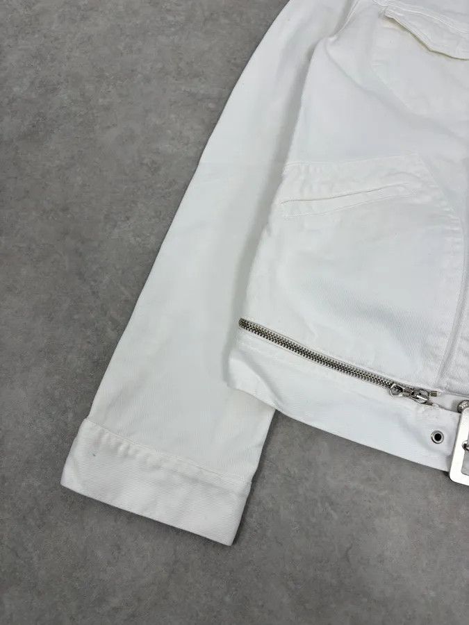 Jean Paul Gaultier 2000s Jean Paul Gaultier White Belted Denim Jacket Size M / US 6-8 / IT 42-44 - 8 Thumbnail