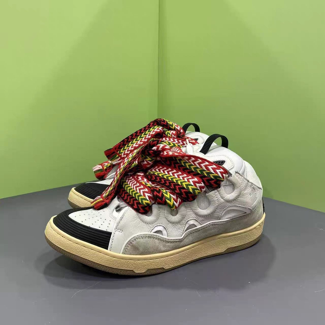 Lanvin White High-Top Sneakers with Patterned Laces Size US 11 / EU 44 - 1 Thumbnail