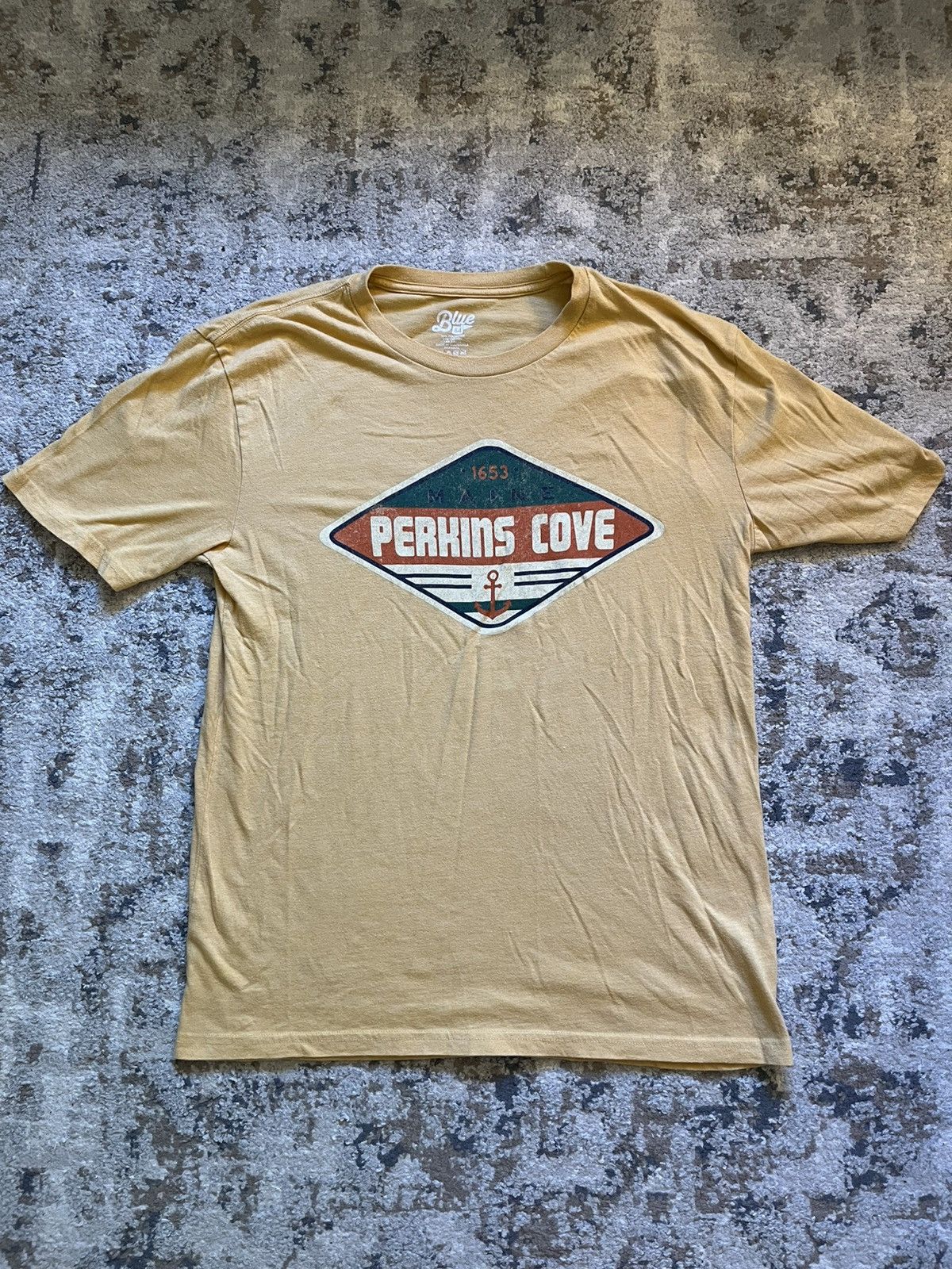 Other Blue 84 Perkins Cove Maine Men's Medium Mustard Graphic Tee Size US M / EU 48-50 / 2 - 1 Thumbnail