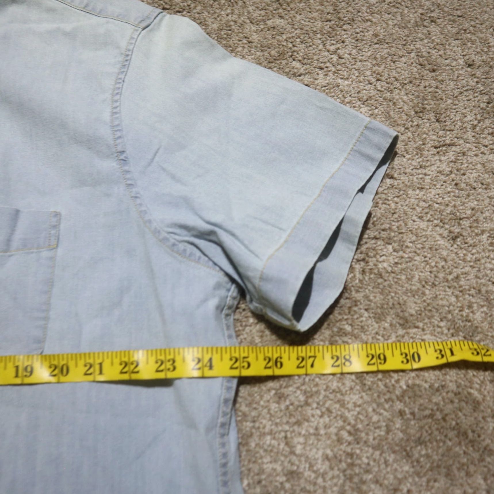 J.Crew J.CREW Denim Blue Short Sleeve Button-Down Classic Stretch Shirt 2XL Men’s Slim Regular Cotton Denim Blue Shirt Size US XXL / EU 58 / 5 - 5 Thumbnail