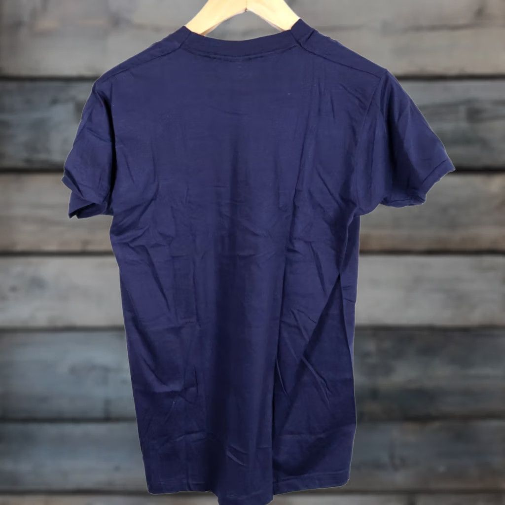 Fruit Of The Loom VINTAGE Fruit of the Loom T-Shirt Men XL Blue 70s 80s VTG Cotton Short Sleeve Crew Neck Graphic Tee Small Marks Size US M / EU 48-50 / 2 - 1 Thumbnail