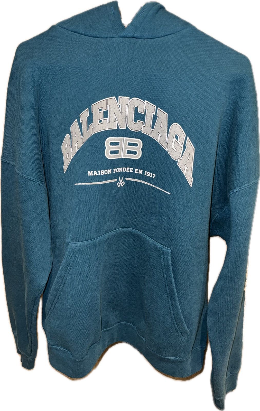 Balenciaga Balenciaga Maison Fondee Blue Hoodie Size US XS / EU 42 / 0 - 1 Thumbnail