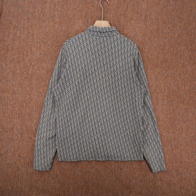 Dior Dior Beige full-print pattern logo knitted long-sleeved sh Size US L / EU 52-54 / 3 - 2 Thumbnail