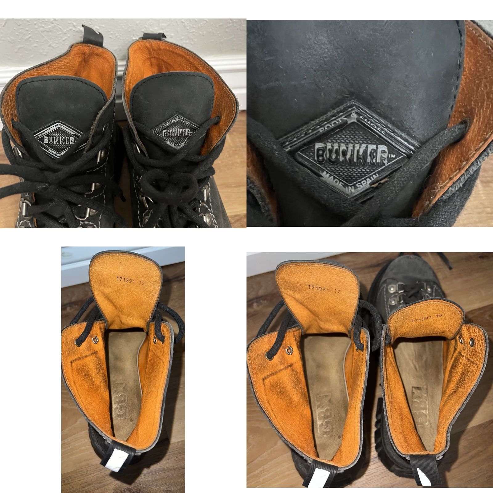 Vintage VINTAGE Bunker Boots Lace Up Combat Goth Grunge 12 H2F Men Boots Gray 90s Suede Leather? Size US 12 / EU 45 - 9 Thumbnail