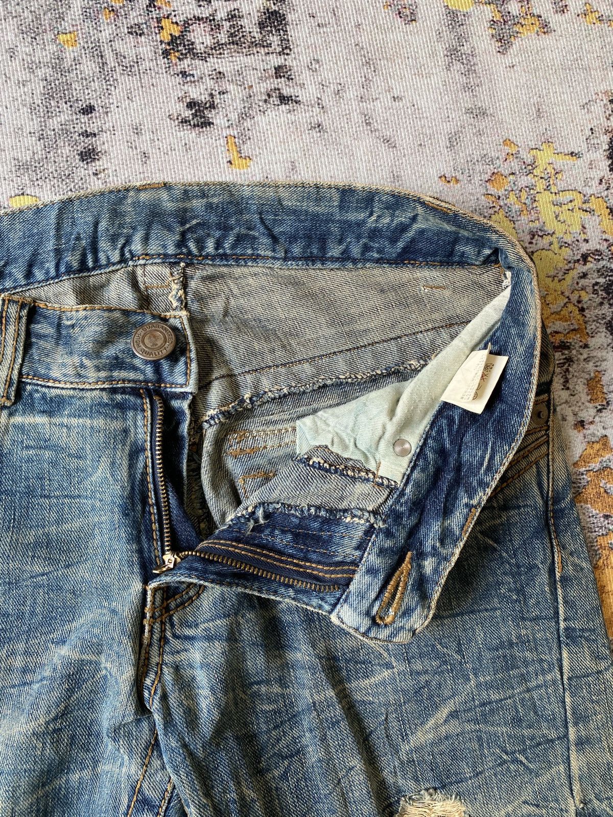 Japanese Brand Rattle Trap Claw Mark Distressed Curve Leg Flare Denim Size US 32 / EU 48 - 10 Thumbnail