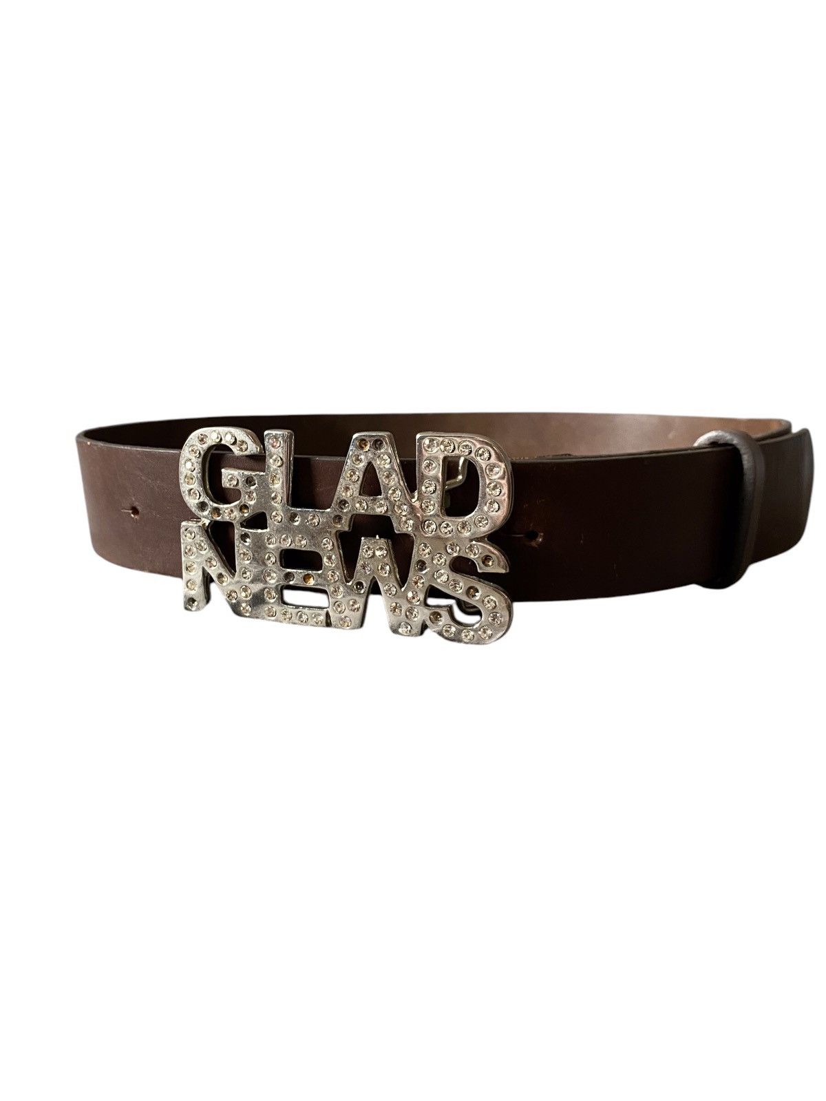If Six Was Nine × Japanese Brand × Le Grande Bleu (L.G.B.) Glad News leather buckle belt Size ONE SIZE - 1 Thumbnail