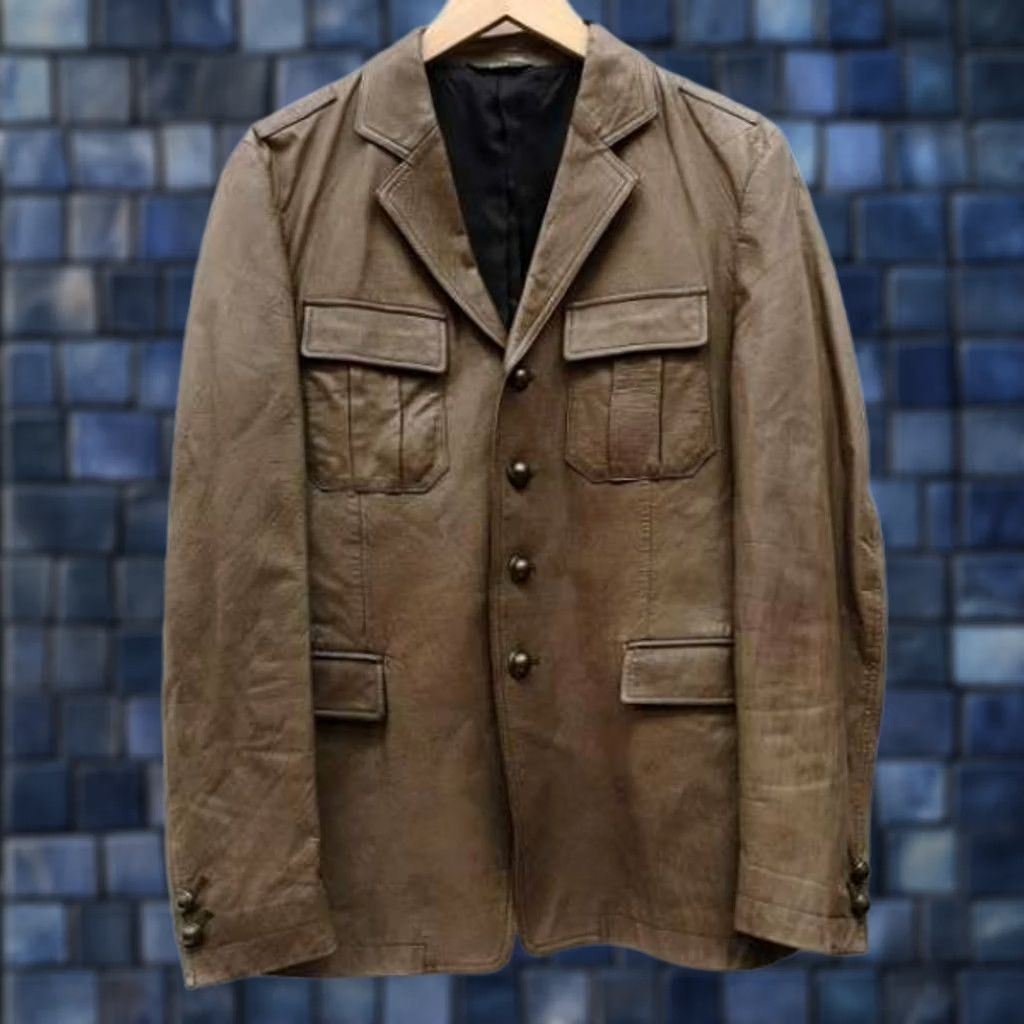 Yohji Yamamoto YOHJI YAMAMOTO A.A.R. Leather Tailored Jacket Brown Size L Men's Pre-owned Size US L / EU 52-54 / 3 - 1 Thumbnail
