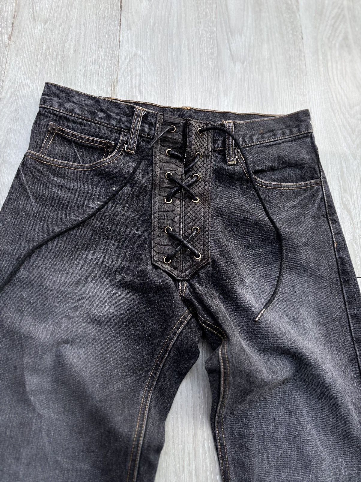 Kansai Yamamoto KANSAI YAMAMOTO lace-up flare jeans Size US 30 / EU 46 - 2 Thumbnail