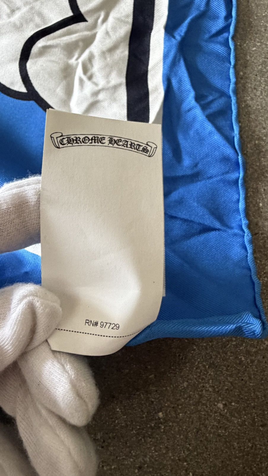 Chrome Hearts Chrome Hearts Blue and White Silk Graphic Scarf Size ONE SIZE - 4 Thumbnail