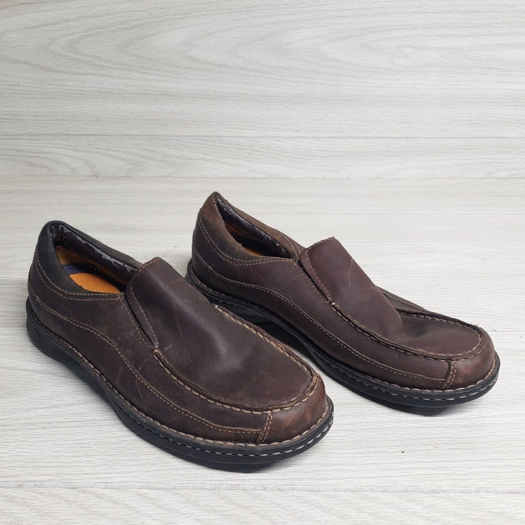 Dockers DOCKERS Loafers Slip On Flats Brown Leather Casual Adult Men's 9 Shoes Size US 9 / IT 39 - 2 Thumbnail