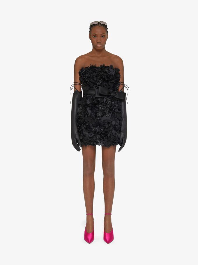 Givenchy o1srvl11e1124 Flower Dress in Black Size XS / US 0-2 / IT 36-38 - 3 Thumbnail
