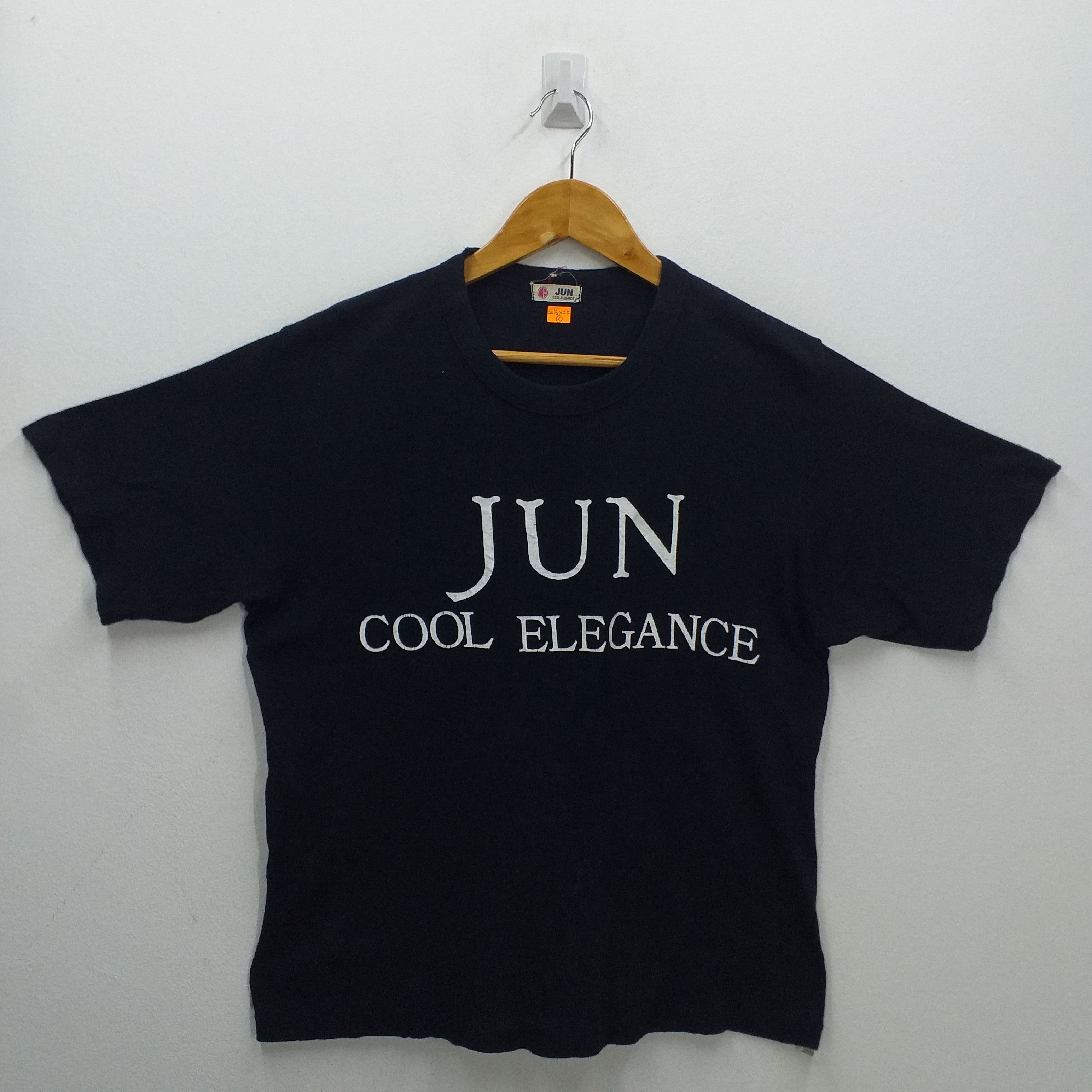 image of Vintage Jun Cool Elegance Spell Out T-Shirt -E039 in Black, Men's (Size Medium)