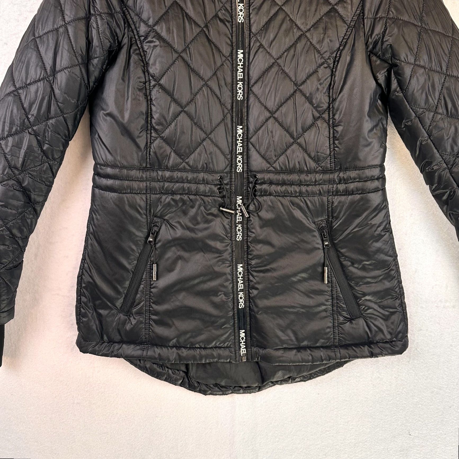 Michael Kors Michael Kors Jacket Womens Small Black Quilted Hooded Zip Drop Tail Size S / US 4 / IT 40 - 5 Thumbnail
