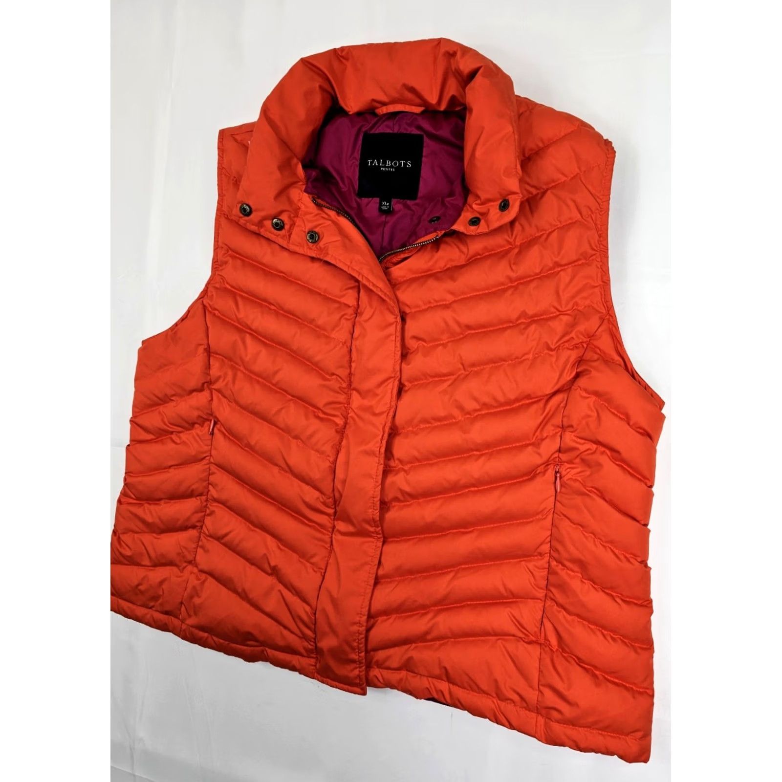 Talbots Talbots Down Insulated Puffer Quilted Vest Women XL Petite, Orange Full Zip — Excellent Condition Size XL / US 12-14 / IT 48-50 - 2 Thumbnail