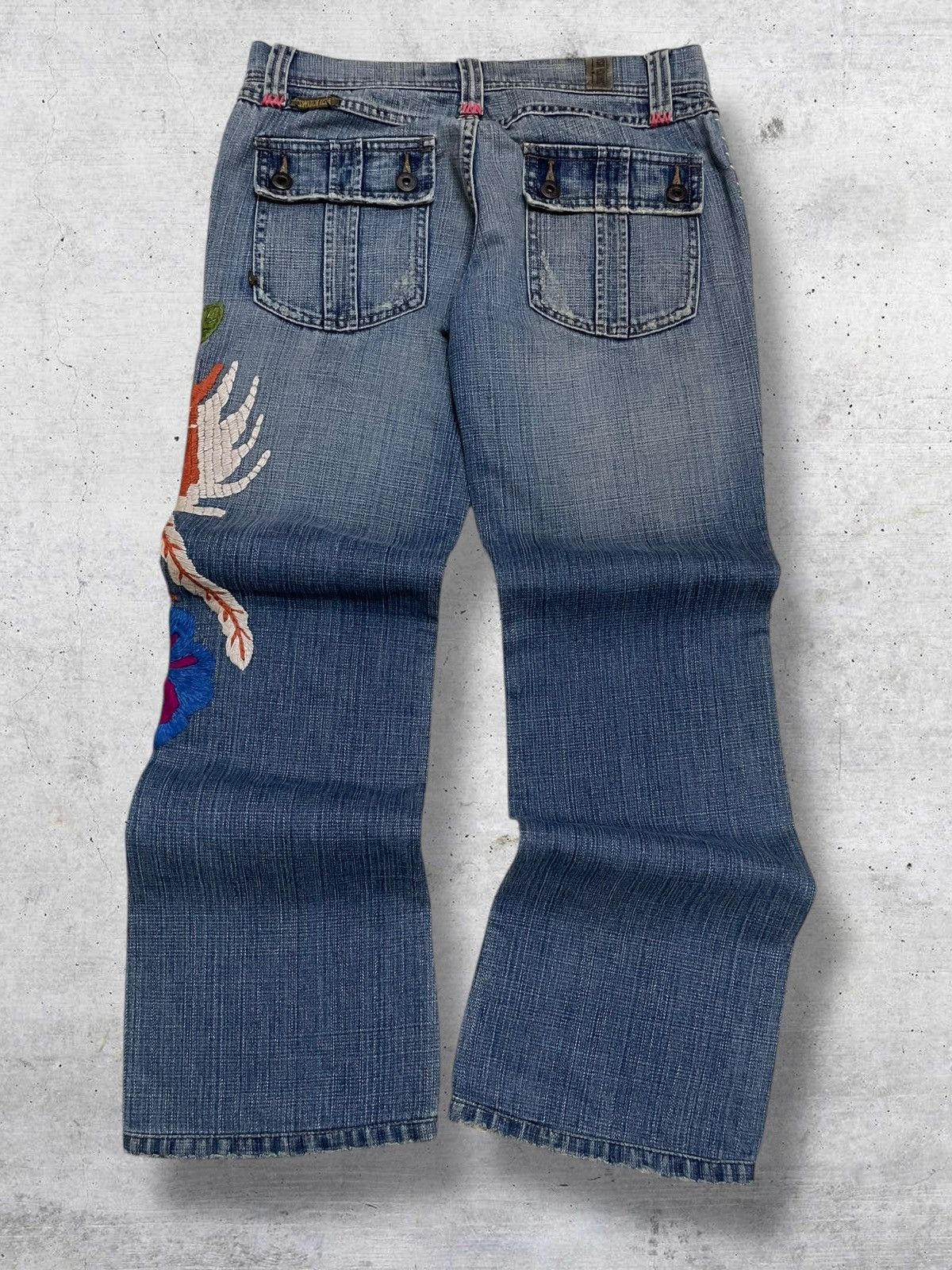 Tornado Mart VINTAGE SWITCH USA 90S OG DESIGNER EMRBOIDERED PHOENIX DENIM Size US 29 - 9 Thumbnail