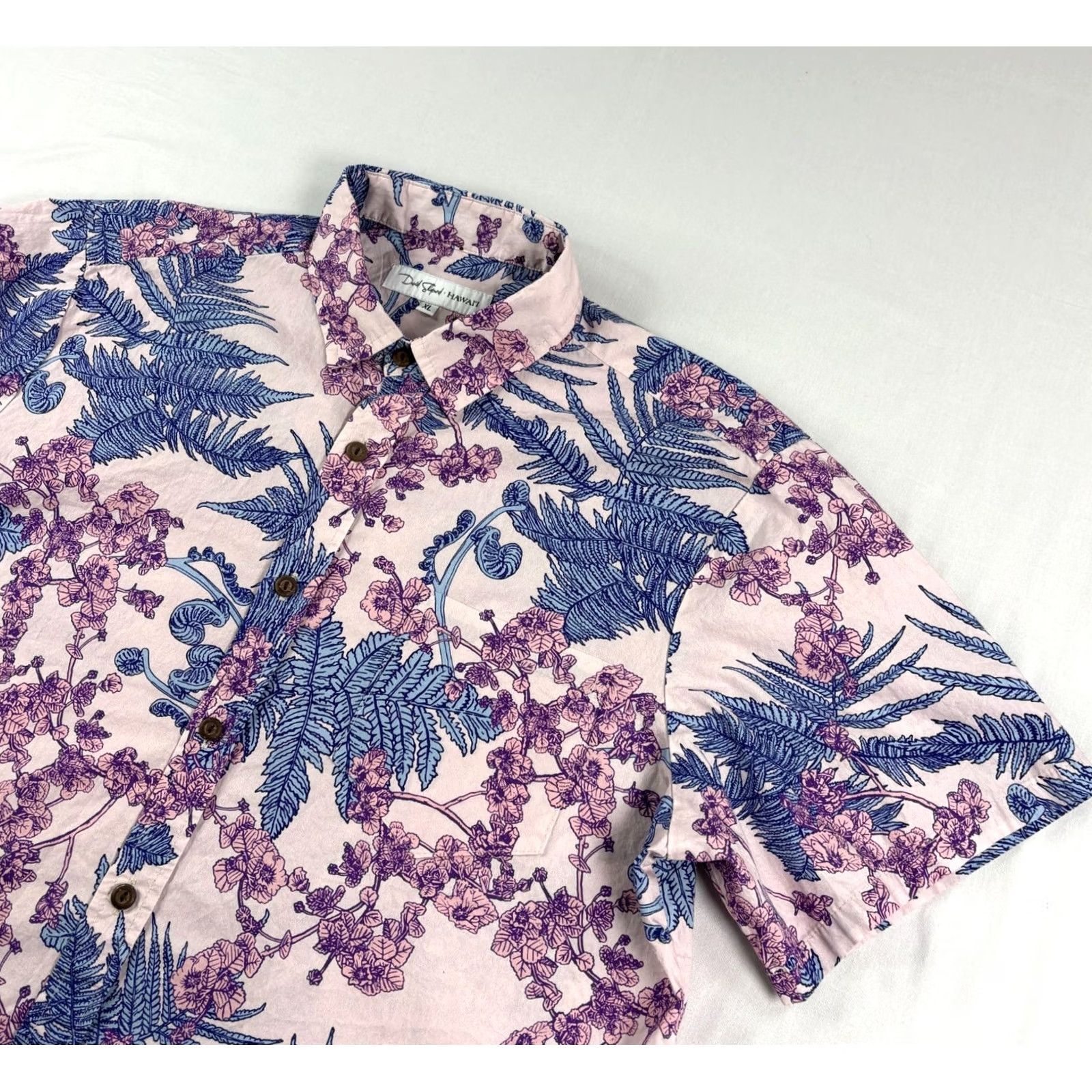 Vintage David Shepard Shirt Mens XL Pink Floral Hawaiian Button Up Aloha Camp Shirts Cardigan? Size US XL / EU 56 / 4 - 2 Thumbnail