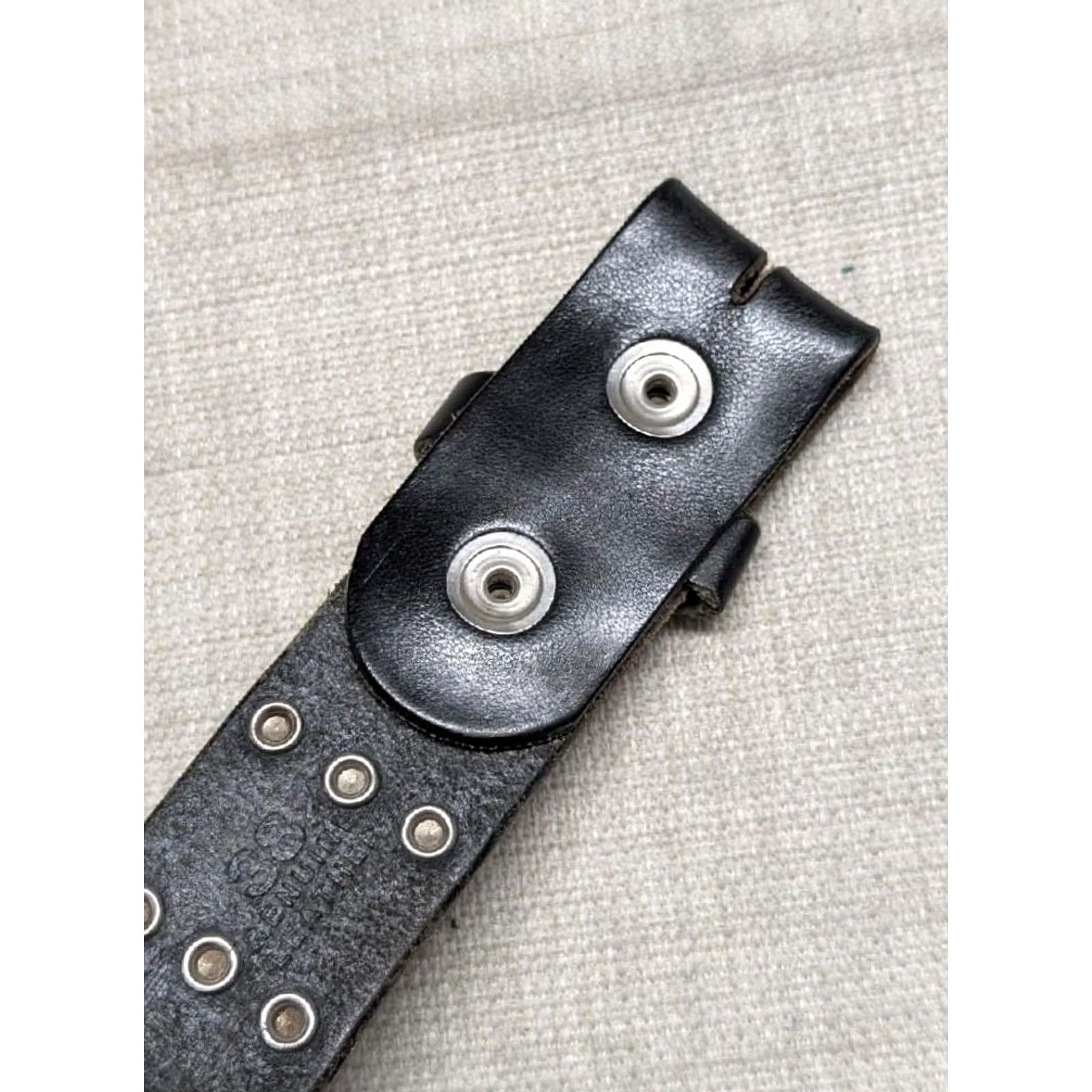 Harley Davidson VINTAGE Harley-Davidson belt 42 leather studded punk western belt Men 42 Black Studded Concho 1990s Size 42 - 3 Thumbnail
