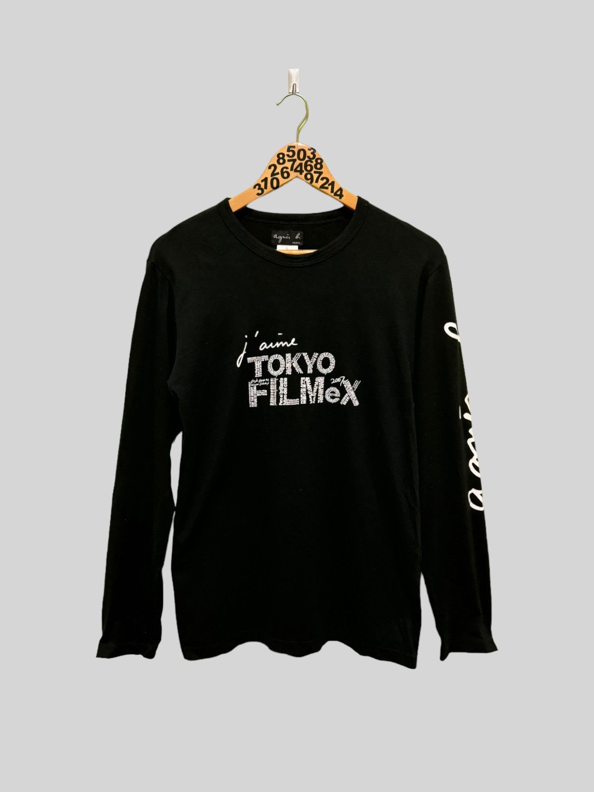 Agnes B Tokyo Flimex Rare Sidehand Logo Long sleeve Tshirt