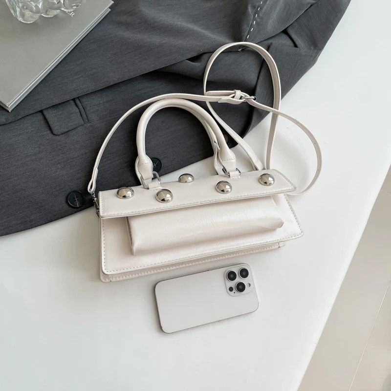 Vintage White PU Leather Crossbody Bag Size ONE SIZE - 4 Thumbnail
