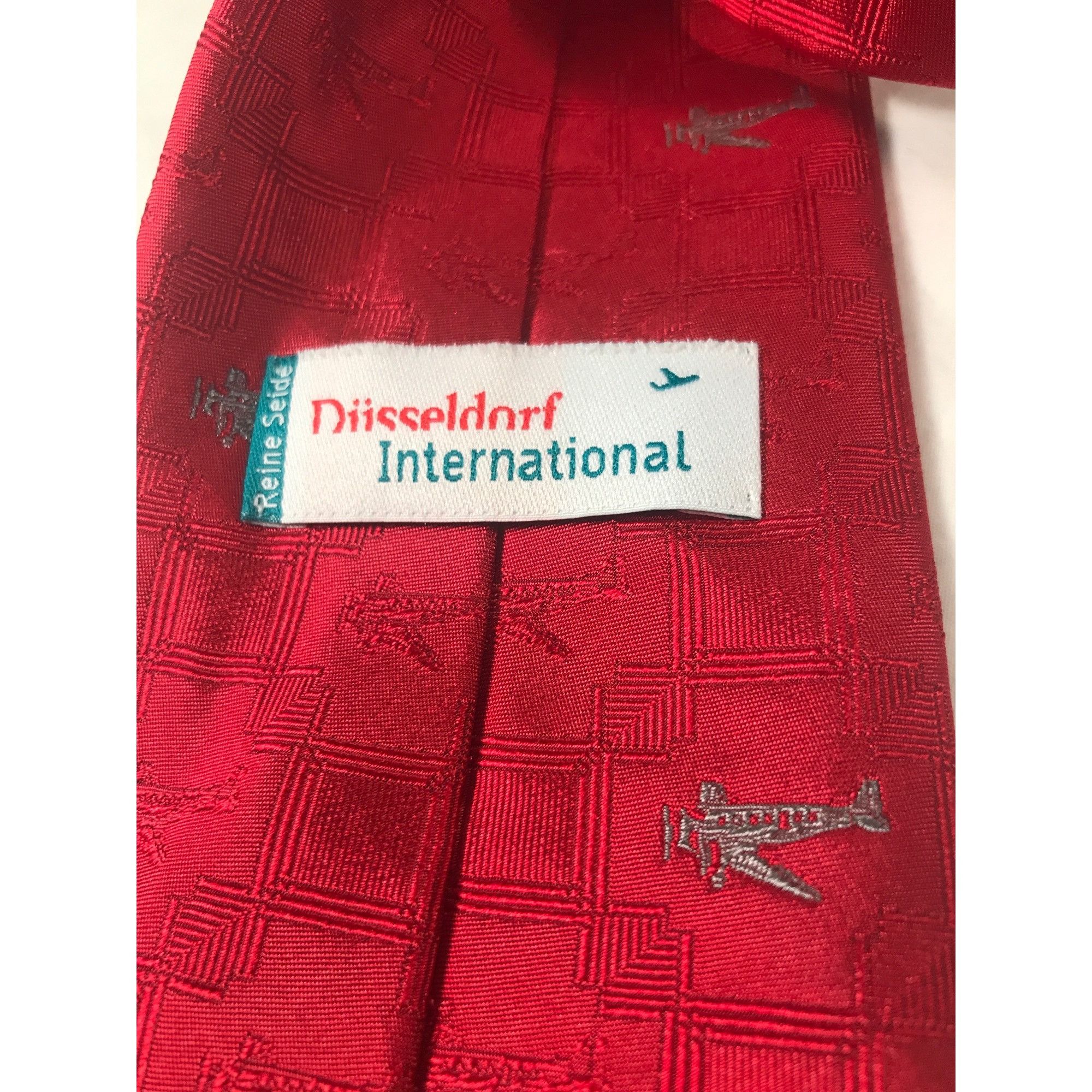 Other Düsseldorf International Reine Seide Red With Airplanes Tie Size ONE SIZE - 2 Thumbnail