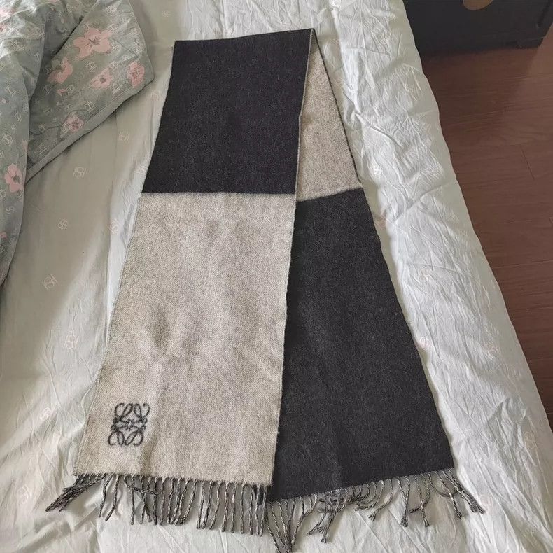 Loewe LOEWE Lamb scarf, dark grey with greyish white Size ONE SIZE - 2 Thumbnail