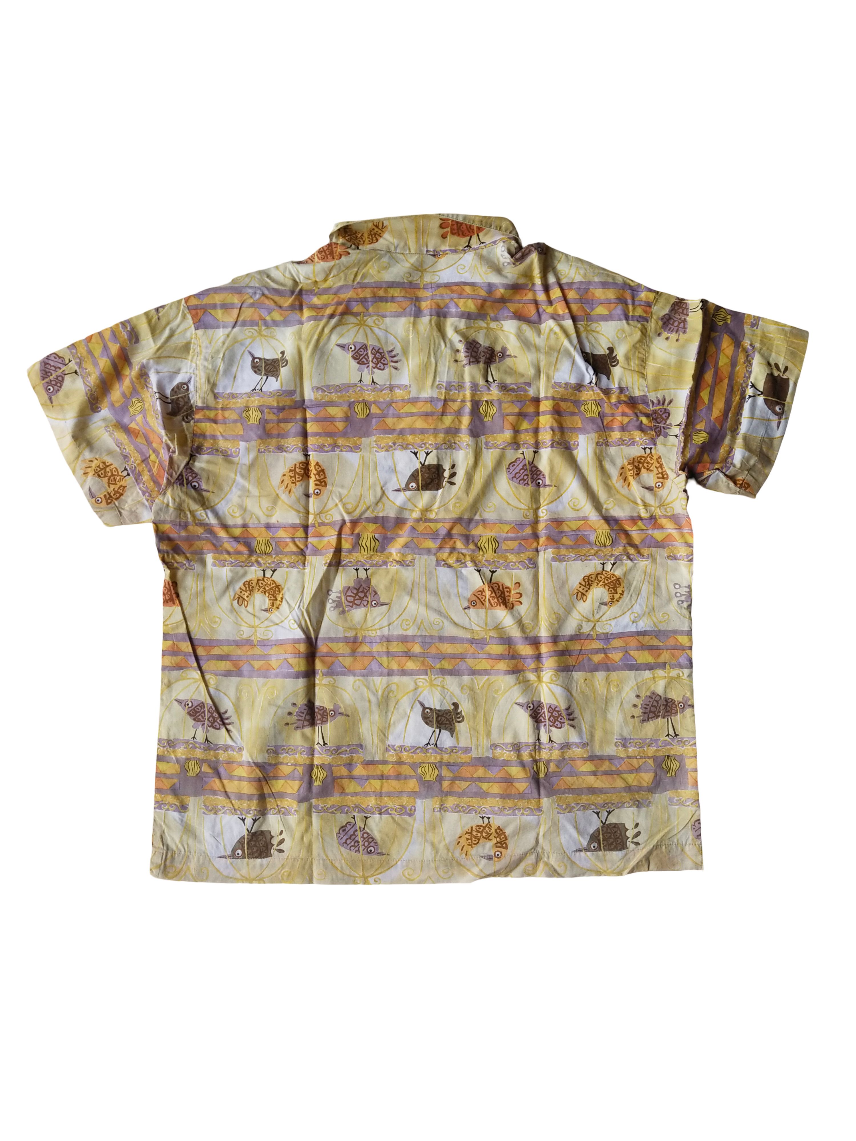 Vintage Vintage 90s Japanese Brand Artsy Bird Cage AOP Shirt Size US M / EU 48-50 / 2 - 4 Thumbnail