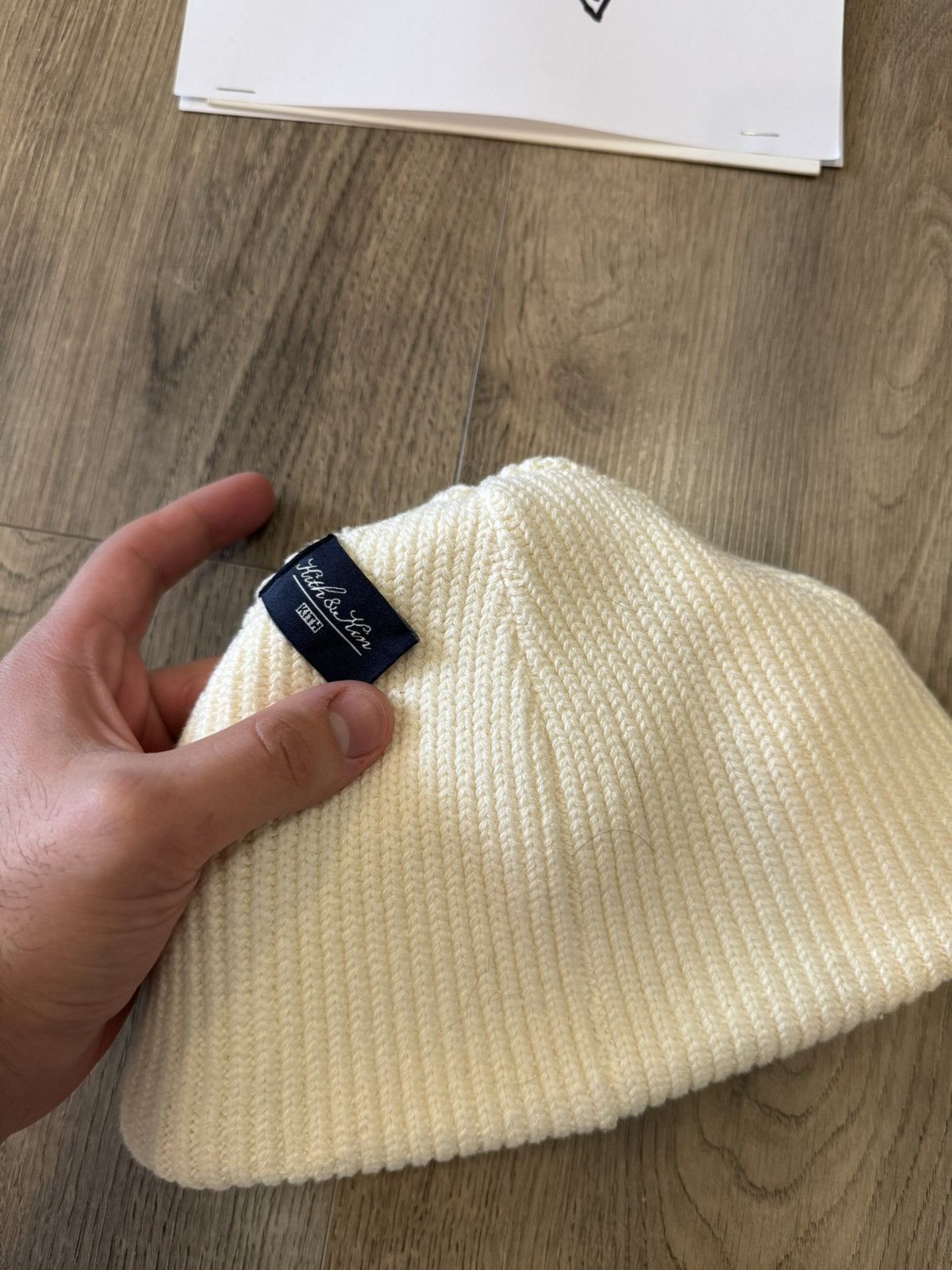 Kith Kith Serif Tan Beanie Size ONE SIZE - 3 Thumbnail