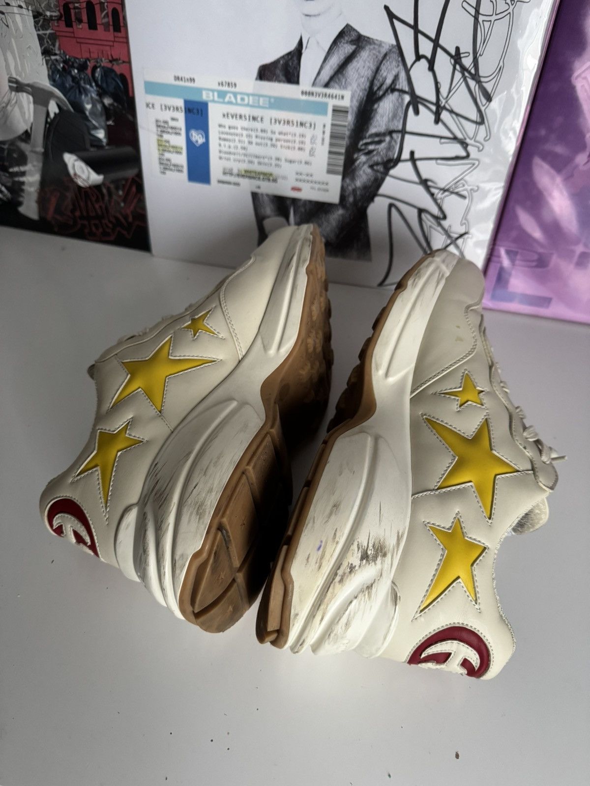 Gucci Gucci Rhyton Star Leather Sneakers Cream Yellow Luxury Size US 8.5 / EU 41-42 - 8 Thumbnail