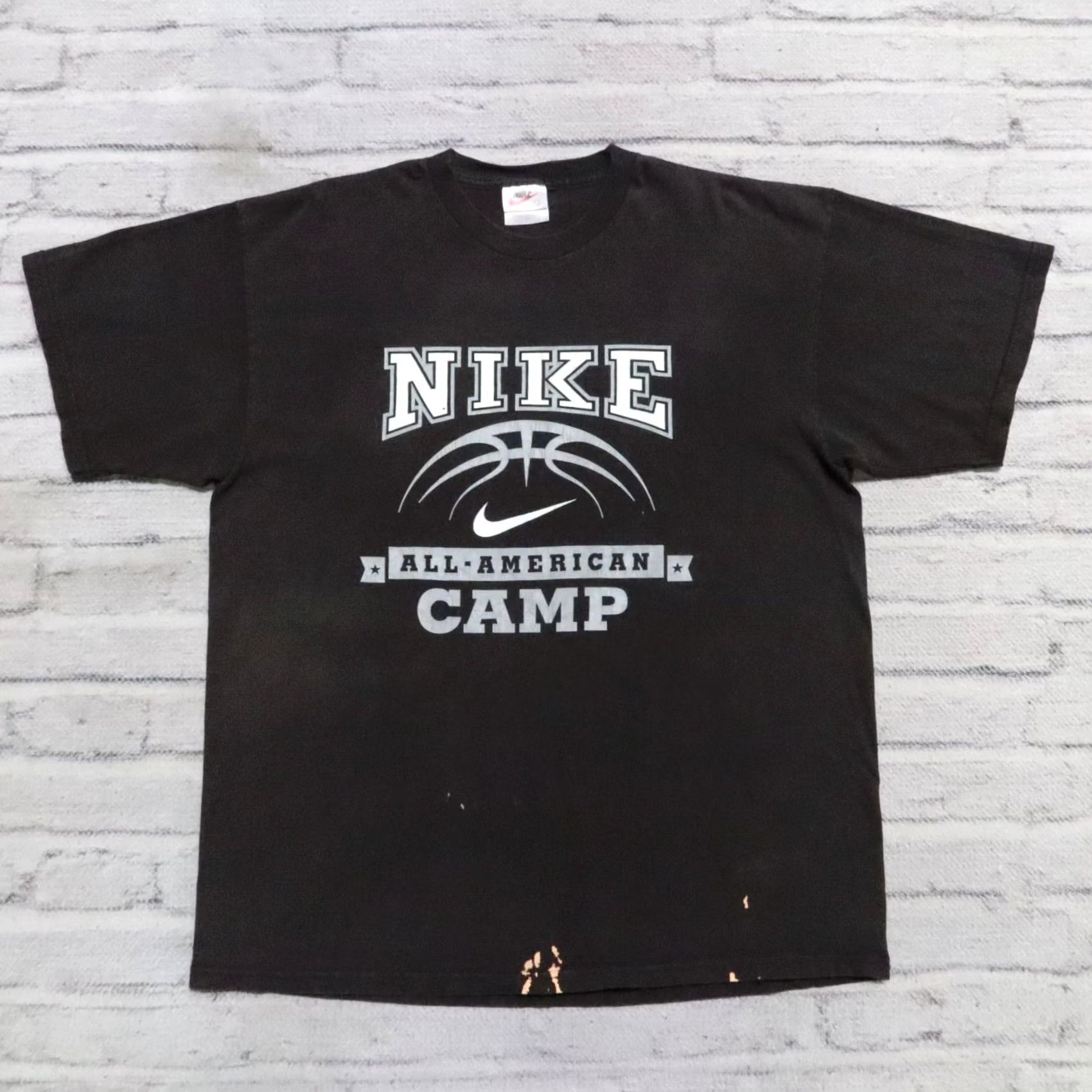 Nike VINTAGE Nike Basketball All-American Camp T shirt Tee Shirt Shirt Mens L Black 90s basketball camp tee Size US L / EU 52-54 / 3 - 2 Thumbnail