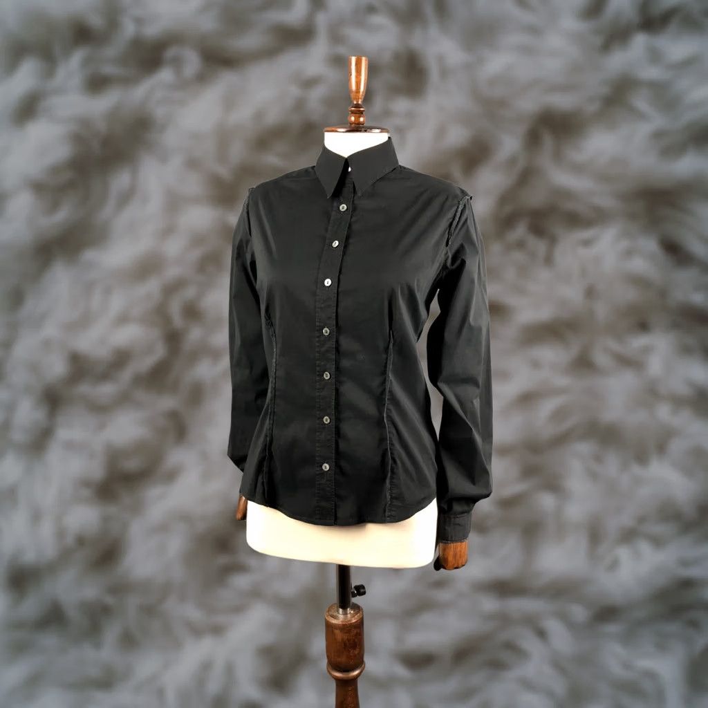 Dolce & Gabbana Dolce&Gabbana Women's Blouse Shirt Black Cotton Blend Size 30 Size 4XL / US 24-26 - 1 Thumbnail