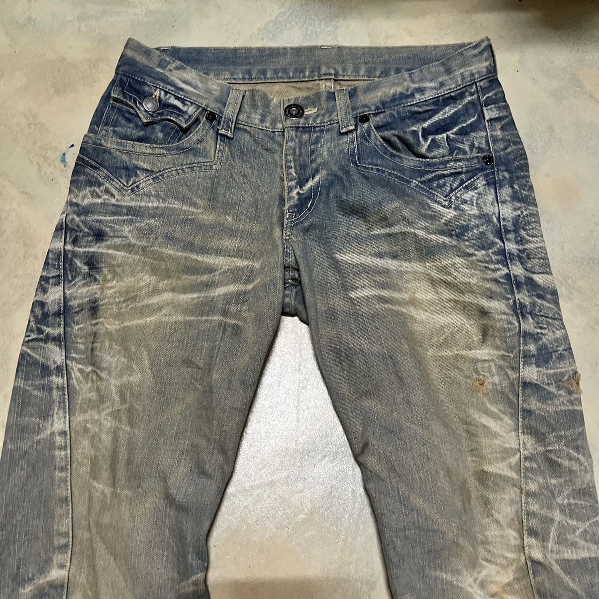 Japanese Brand Rattle Trap Japanese Brand Distressed Style Denim Jeans Size US 33 - 3 Thumbnail