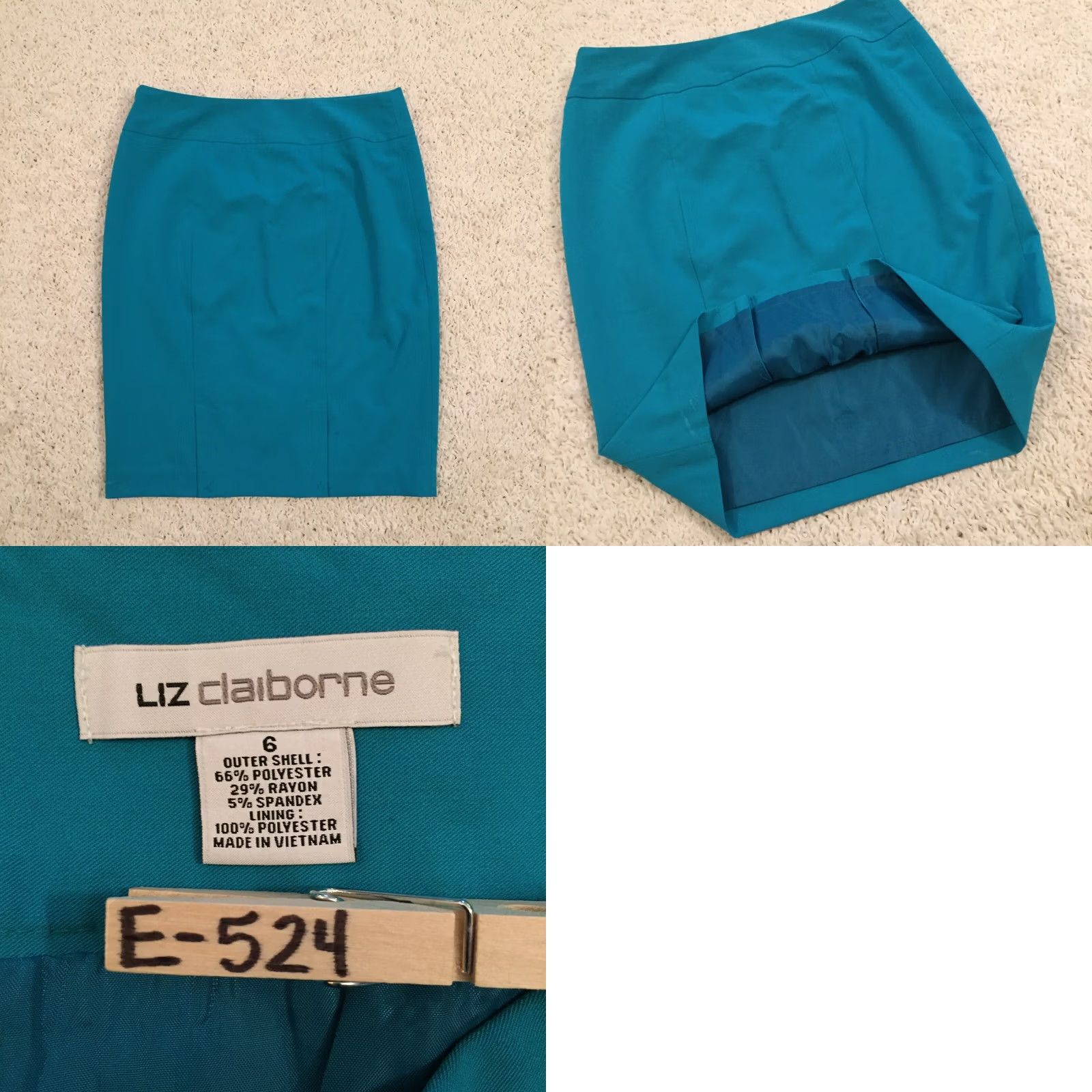 Liz Claiborne Liz Claiborne Skirt Knee Length Blue Pencil Lined Zip Size 6 Women Business Size 28" / US 6 / IT 42 - 8 Thumbnail