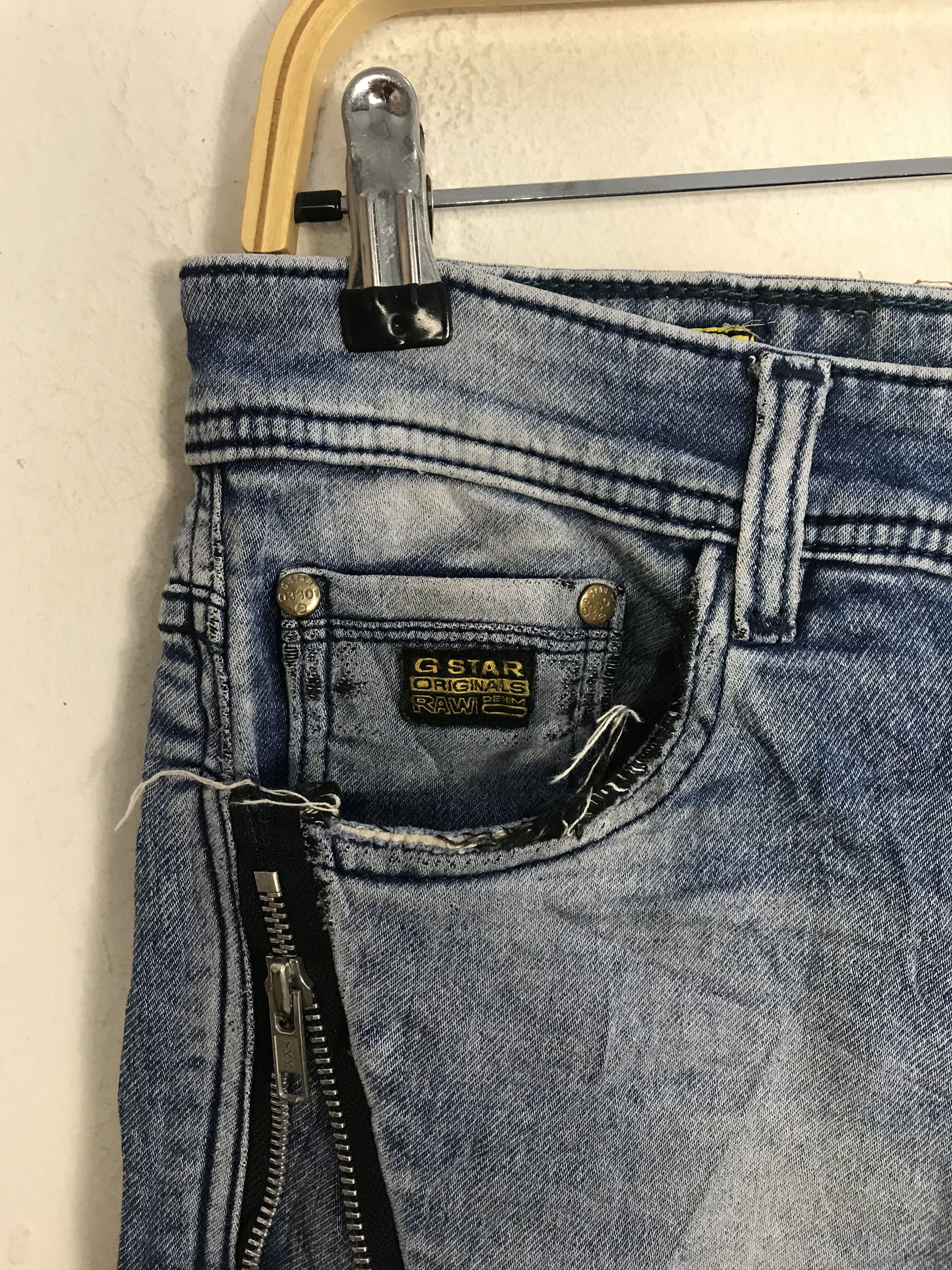 G-Star G Star Raw Denim 3301 Jeans Pant Punk Rock Style Skinny Size US 31 - 5 Thumbnail