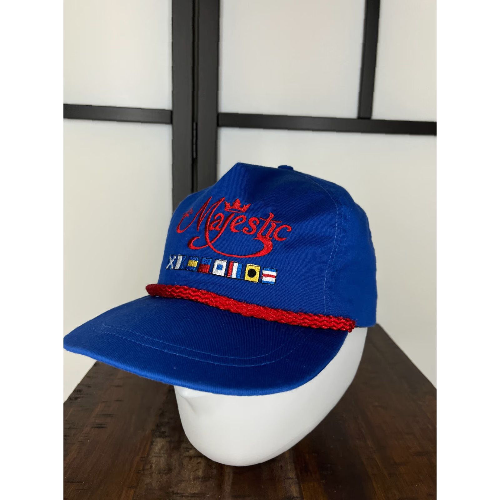 Vintage VINTAGE Classic Sportswear Hat Cap Strap Back Mens One Size Blue Cotton Twill Adjustable Baseball Cap Size ONE SIZE - 4 Thumbnail