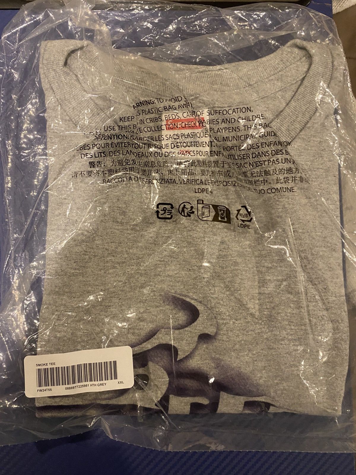 Supreme Supreme “Smoke Tee ‘Heather Grey’” Size US XXL / EU 58 / 5 - 4 Thumbnail