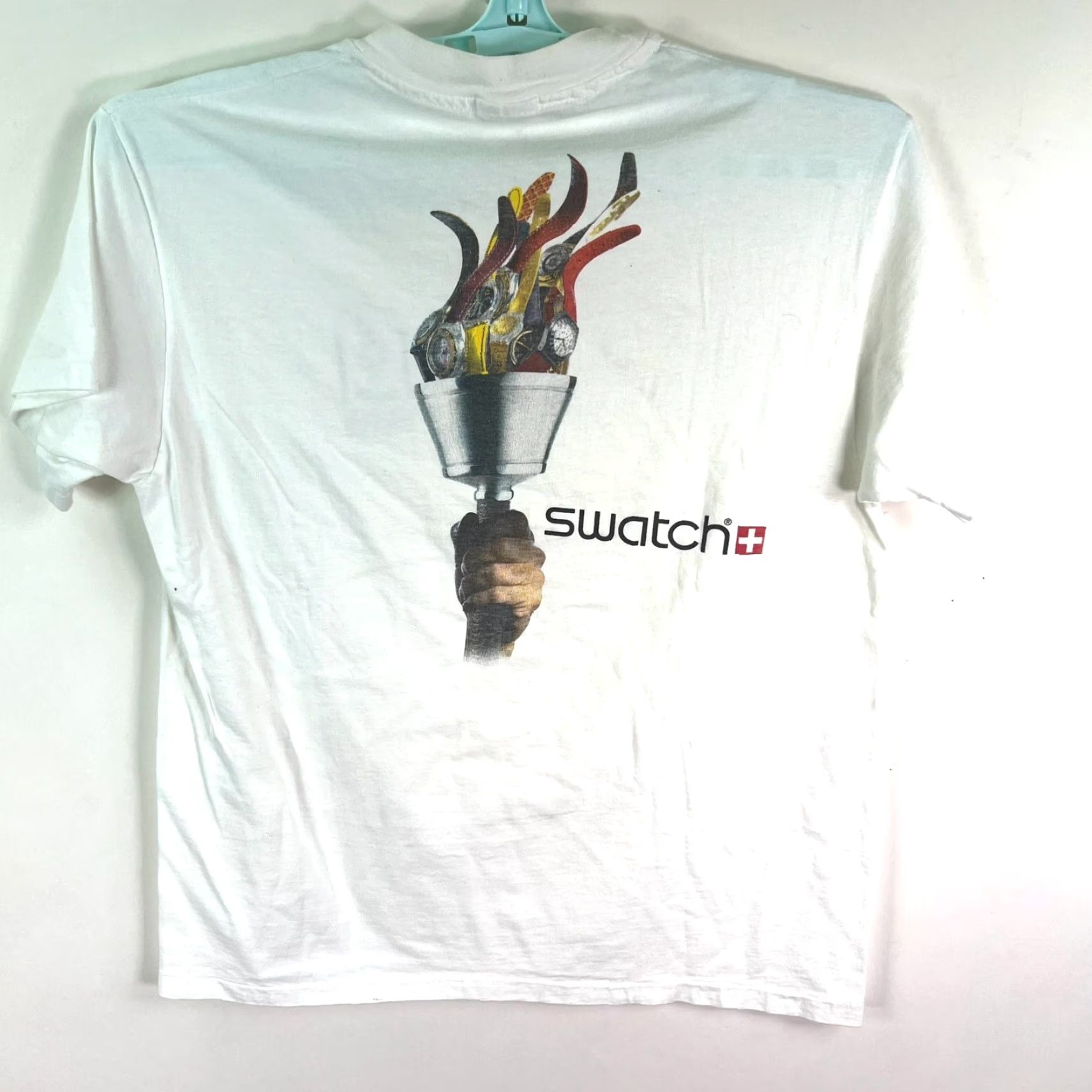 Vintage VINTAGE 1996 Olympic Games Atlanta Swatch T Shirt Adult L White Signed Size US L / EU 52-54 / 3 - 7 Thumbnail