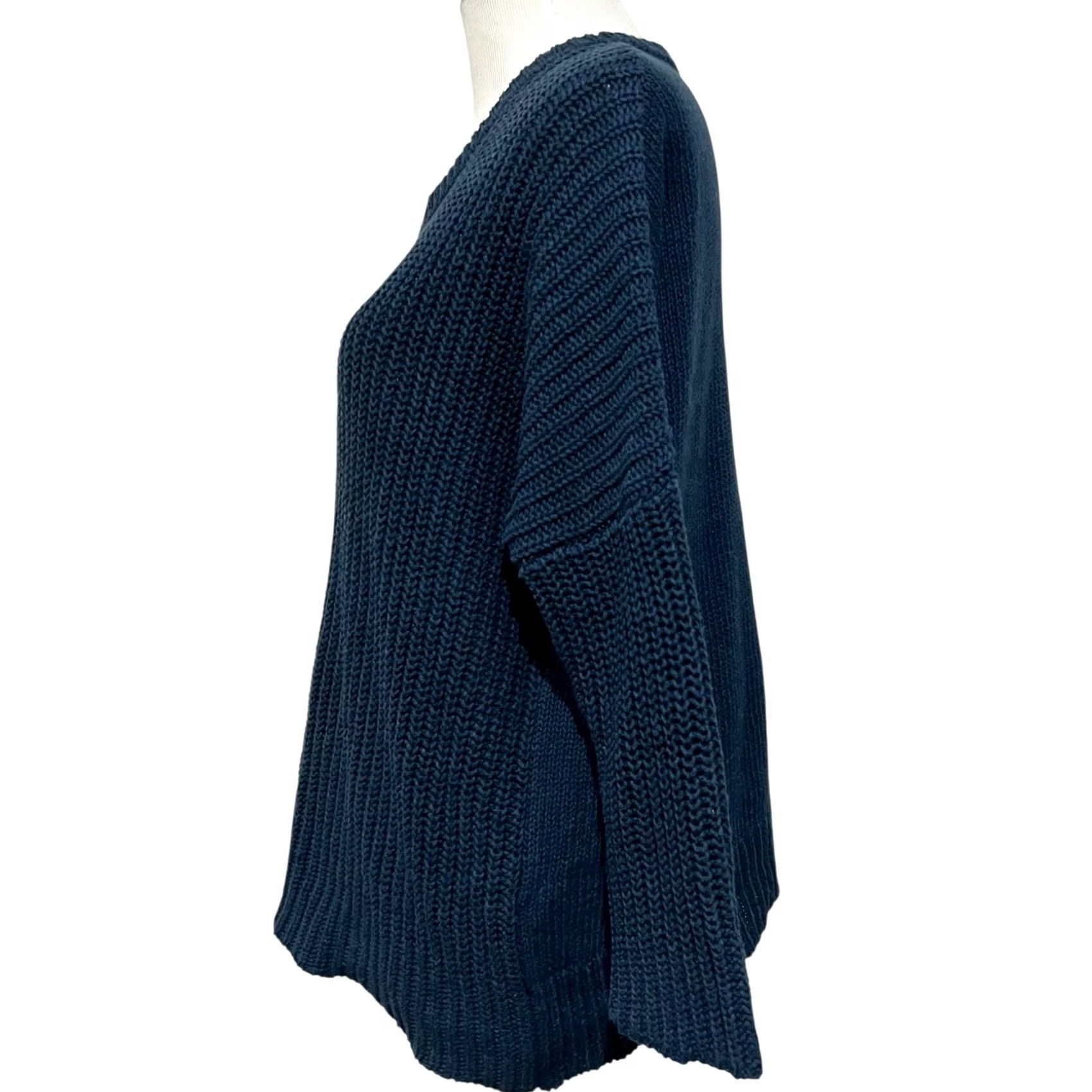 Madewell Madewell Ribbed Knit Pullover Sweater Linen Cotton Blue Women’s Medium Size S / US 4 / IT 40 - 4 Thumbnail