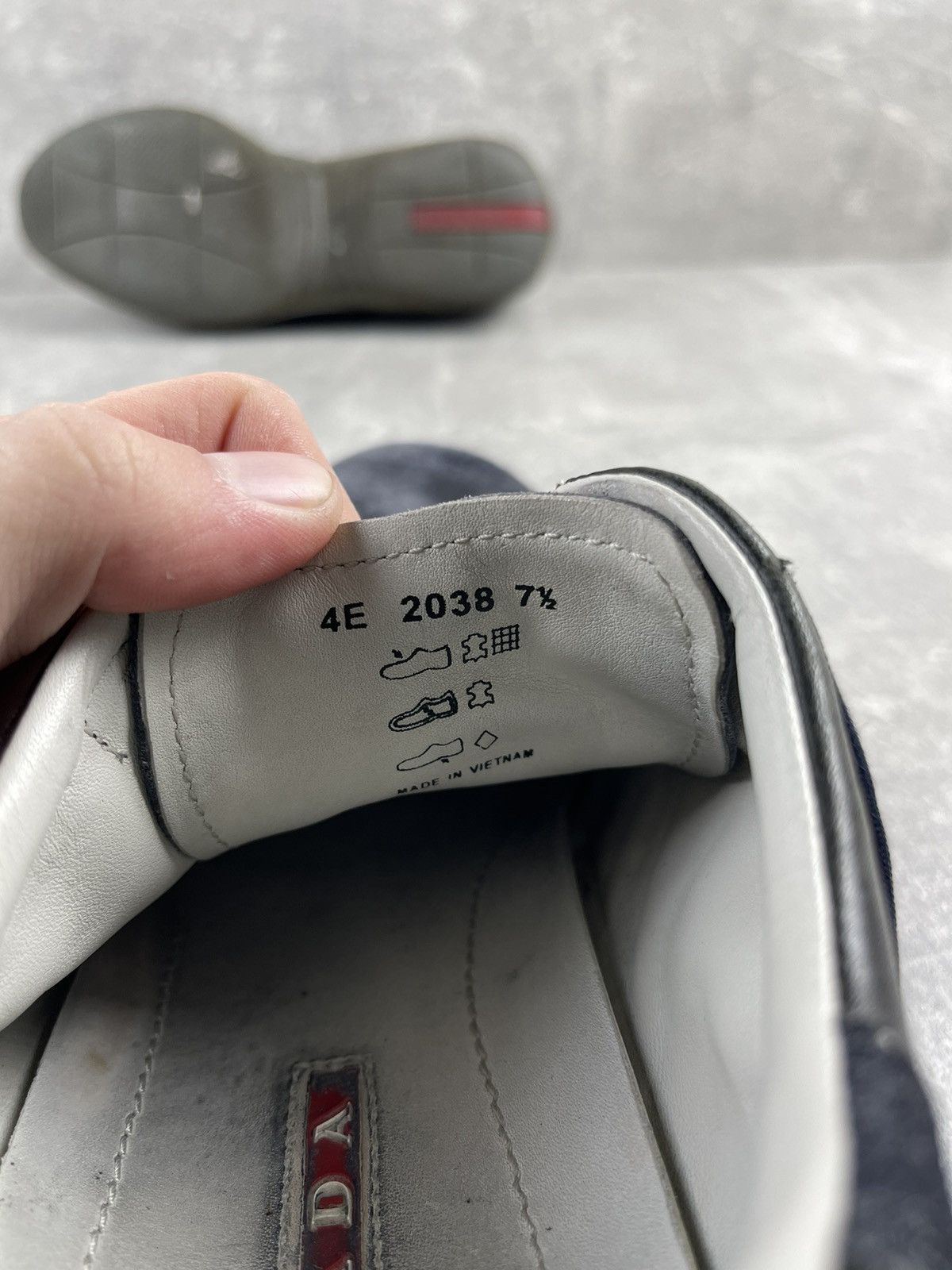 Prada × Vintage Prada Vintage Suede/Leather Navy Sneakers Shoes Size US 8.5 / EU 41-42 - 11 Thumbnail