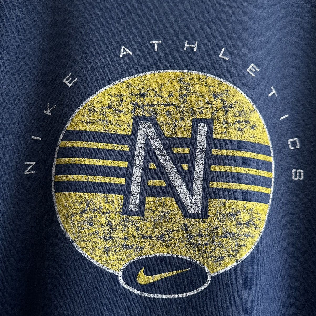 Nike Vintage 90s Nike Athletics Big Logo Tee Size US XL / EU 56 / 4 - 3 Thumbnail
