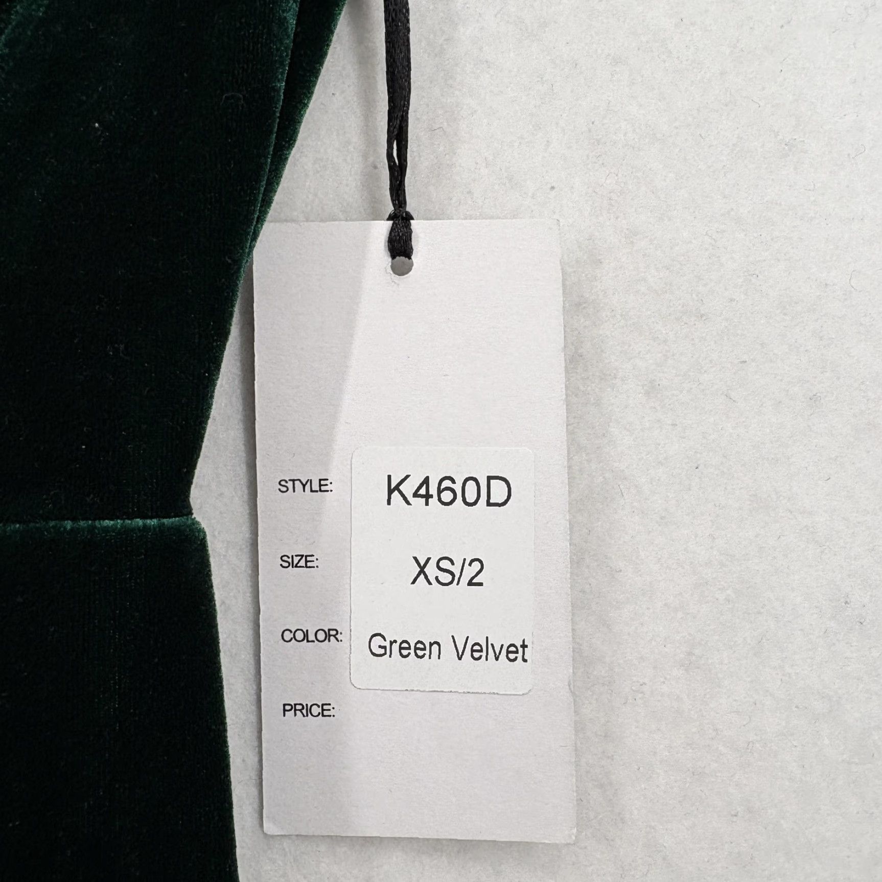Vintage UniqueVintage Dress Womens XS/2 Green Velvet Short Sleeve Midi Pencil Party NWT Size 26" / US 2 / IT 38 - 3 Thumbnail