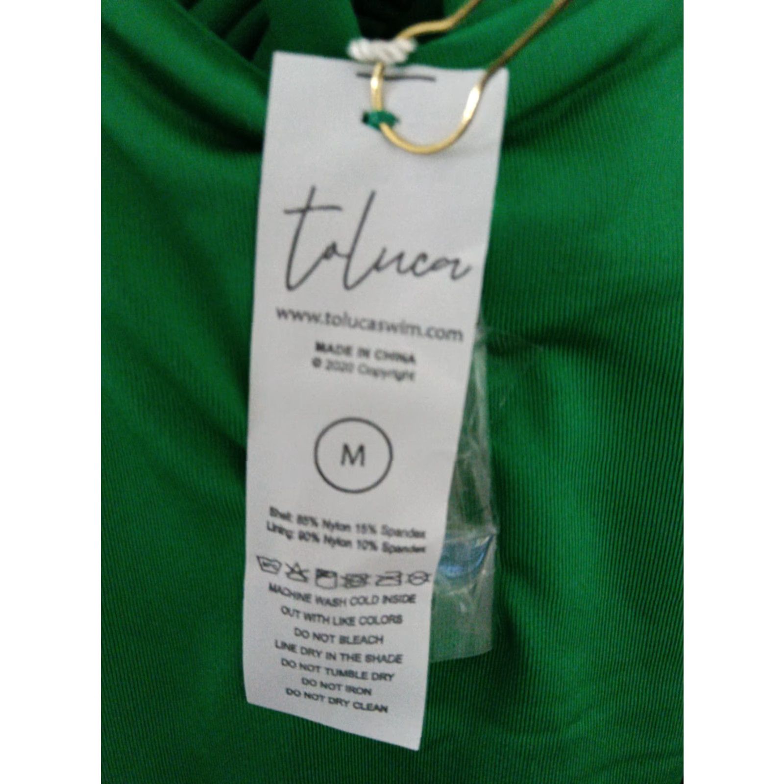 Triangl Toluca Swim Swimsuit One Piece Green Triangle Waist Wrap Open Tummy Size M Size ONE SIZE - 5 Thumbnail